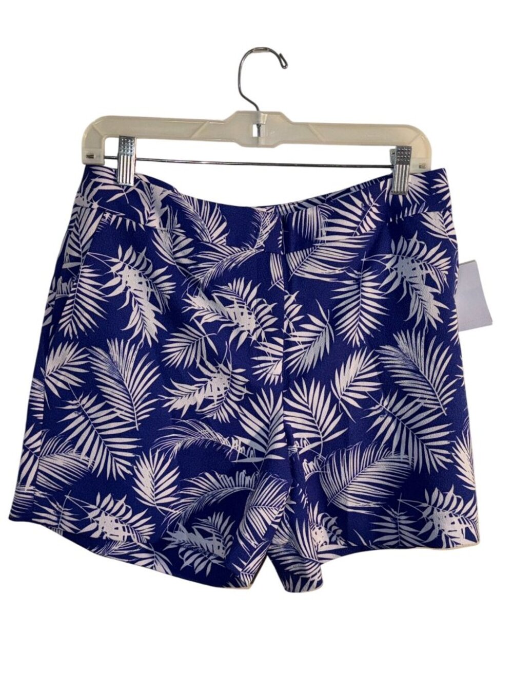 Carmen Marc Valvo Womens Tropical Leaf Print Shorts Size 6 Blue & White 100% Pol